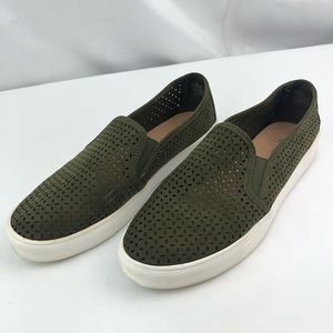 MIA Cameron Olive Green Perforated Slip Ons 8.5